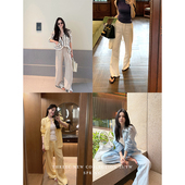 合身版 百搭休闲裤 型亚麻裤 三喜threec 2.0 加颜色了 女直筒长裤