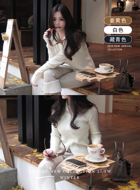 三喜threec 浣熊绒3.0！从不失望【口碑面料】双拉链内搭针织衫女