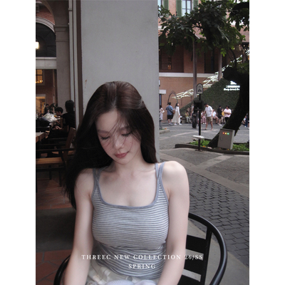 三喜threec 开春定制奶粉【挺廓版】带胸垫背心内搭外穿吊带上衣
