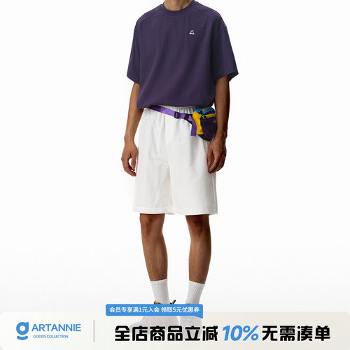ARTANNIE 夏季新款运动短裤男美式直筒宽松沙滩裤松弛感男生裤子