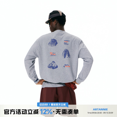 ARTANNIE 户外UPF50+印花长袖t恤男2026夏季新款美式运动防晒上衣