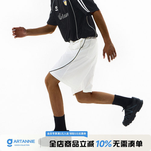 ARTANNIE美式直筒宽松休闲短裤男款2026夏季户外撞色情侣运动裤子
