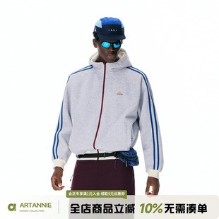 ARTANNIE美式撞色开衫连帽卫衣男款2026秋季户外运动重磅情侣外套