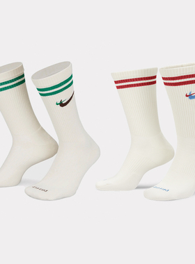 Nike耐克男女款经典高帮运动篮球训练休闲双勾袜子DQ9165-134-133