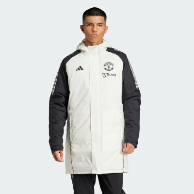 阿迪达斯MUFC STADPARKA男子曼联足球训练保暖运动连帽棉服JE3724