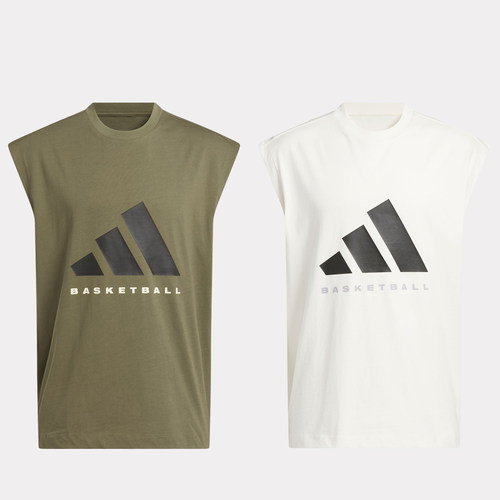 阿迪达斯BASKETBALL T-SHIRT男女篮球运动坎肩T恤JX5589 JX5590