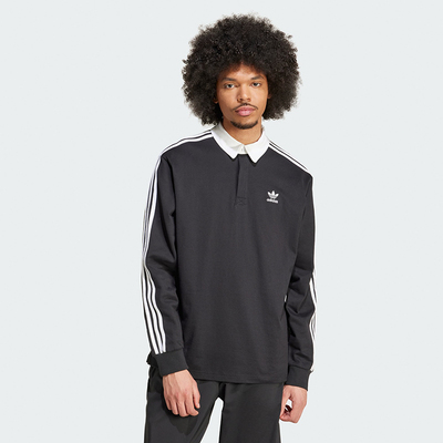 阿迪达斯ADICOLOR RUGBY复古穿搭美式运动长袖POLO衫 IZ4806