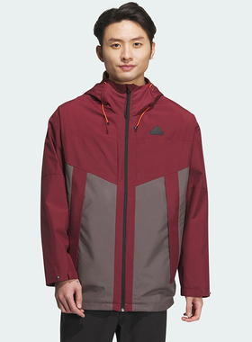 阿迪达斯 春秋运动休闲防风透气保暖连帽夹克外套JE8577 JE8578