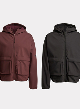 阿迪达斯M CE Q1 PR FZHD加绒运动休闲连帽夹克外套JF3300 JF3301