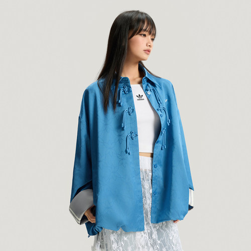 阿迪达斯NEW CN SHIRT JK女子休闲新中式提花运动宽松外套KW1996