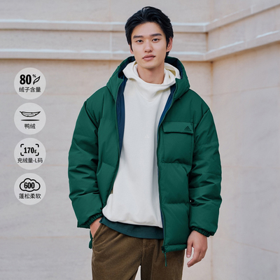 阿迪达斯JACKET DOWN双面穿保暖休闲600蓬连帽鸭绒羽绒服 KQ5542