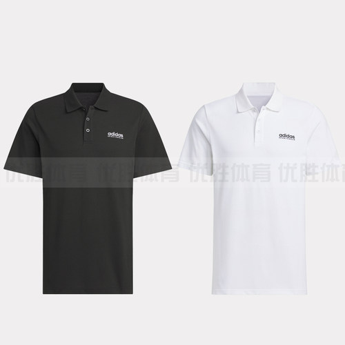Adidas阿迪达斯V SOLID POLO男子学院风运动休闲短袖POLO衫JI9052