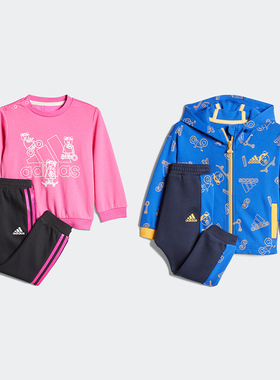 阿迪达斯儿童女小童春秋运动休闲舒适透气长款套装 H38365 H38369