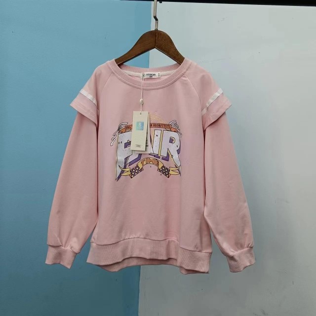 粉色卫衣女童皮皮熊品牌女大童圆卫衣/绒衫