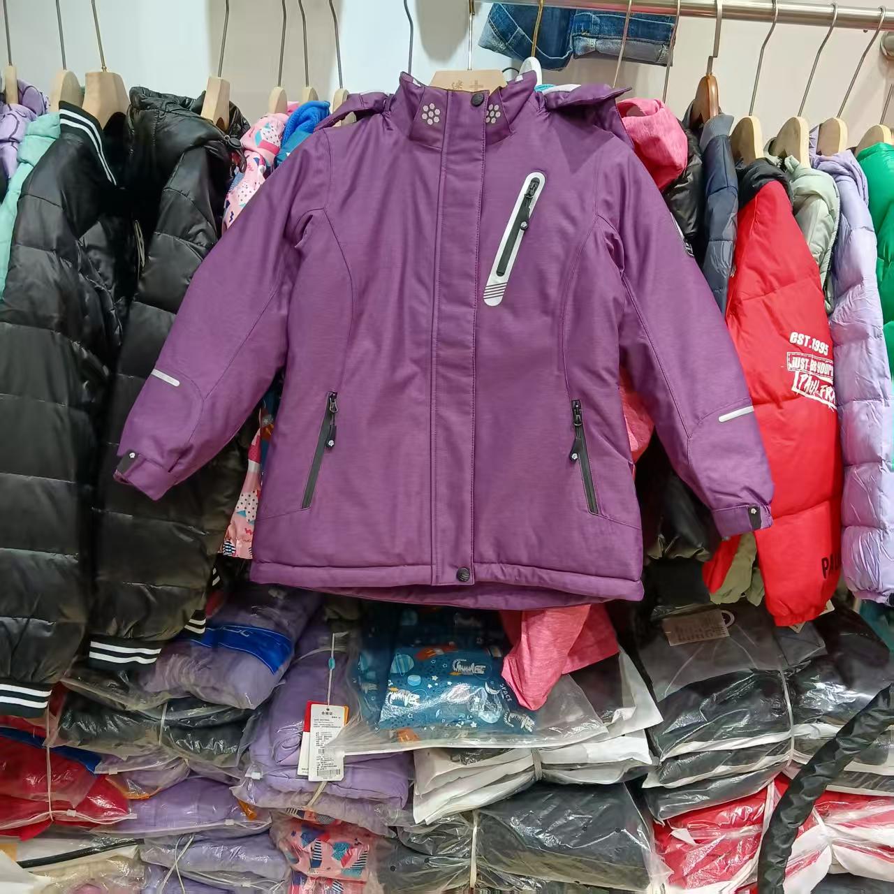 女童羽绒冲锋衣2025新款冬装女童户外防风防水厚外套紫色卡波树正