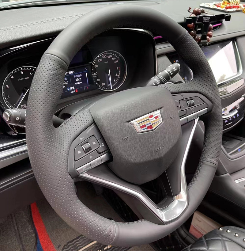专用凯迪拉克2021-2023款CT4CT5XT4 XT6手缝方向盘套改装专车把套