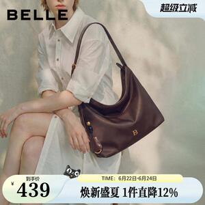 百丽女包2026新款时光植鞣大容量轻便hobo包单肩斜挎包托特包2067