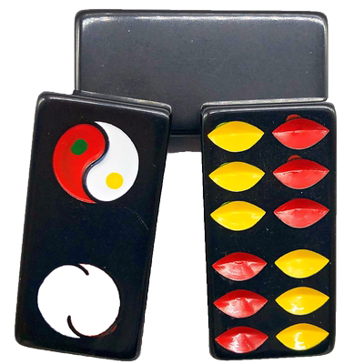 八卦彩色大眼牙黄顶牛竹丝牌九