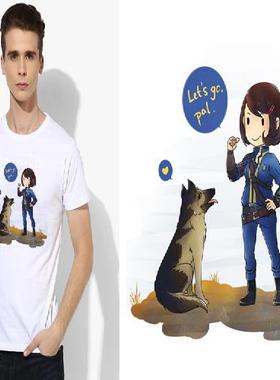 Fallout 4 vault boy辐射4T-Shirt成人T恤班服定制TEE圆领衣服14