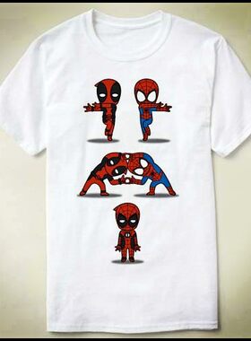 spiderman蜘蛛侠Deadpool死侍Marvel漫威TeeShirt衣服上衣T恤成人