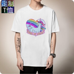 2020上衣UnicornRainbow彩虹独角兽ins情侣T恤男女休闲可爱短袖