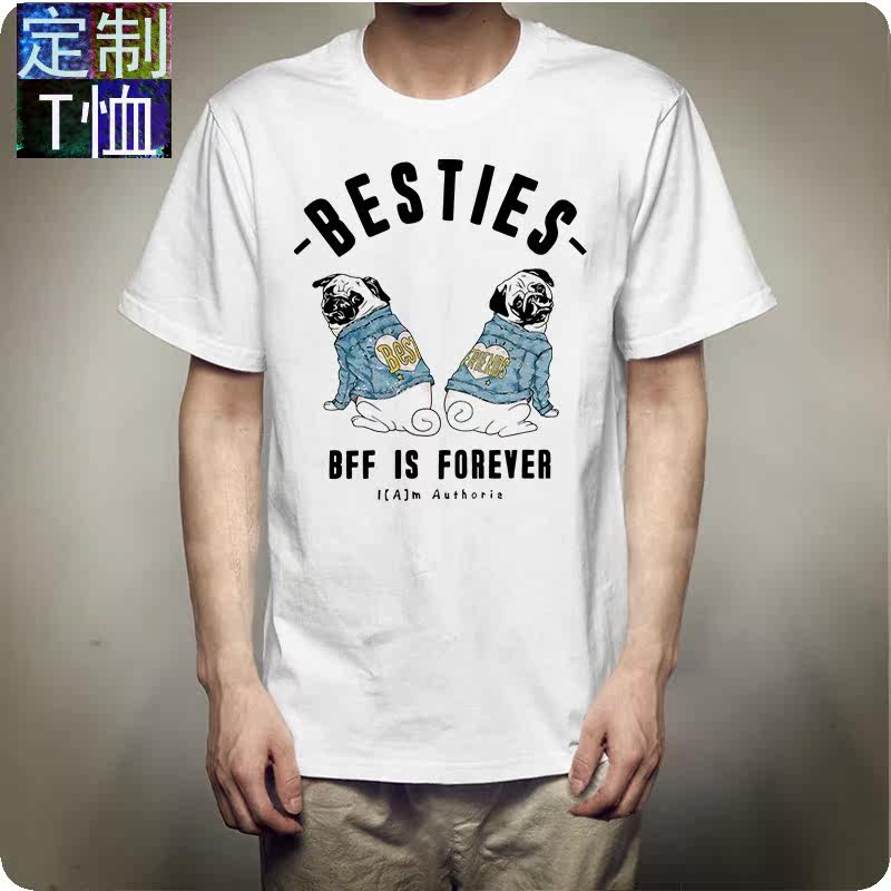 2020新款夏季可爱卡通卖萌上衣手绘八哥猫咪印花短袖T恤男女情侣