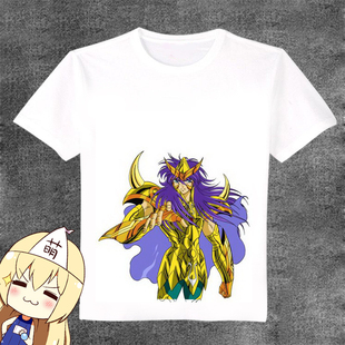 衣服 圣斗士星矢 天蝎座米罗 动漫T恤 长短袖衬衫 圆领痛T 白T