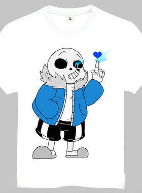 Undertale T-shirt 传说之下 T恤 欧美潮流T恤 白色短袖 游戏T恤
