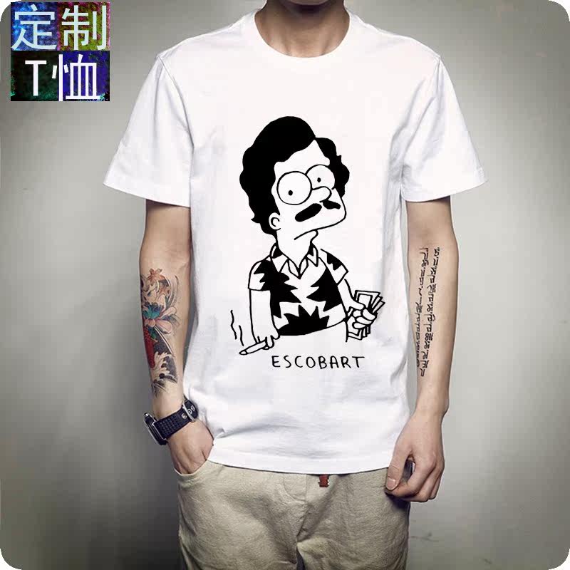 世界大富豪大毒枭Escobar巴勃罗T恤美剧毒枭印花TEE欧码爆款