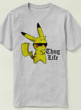 THUG LIFE  pikachu 皮卡丘  VIDEO GAME Tee Shirt半袖T恤成人