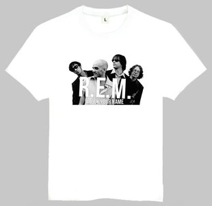 欧美潮流T恤 T恤 快转眼球乐队 shirt 订制T恤 白色短袖 R.E.M