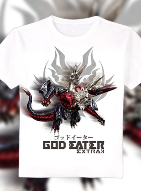 噬神者荒神 GodEater 狂怒解放 二次元周边 动漫T恤 长短袖白T