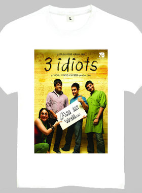 3 idiots T-shirt 三傻大闹宝莱坞 T恤 订制T恤 欧美潮流T恤