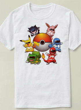 mighty morphin power rangers Pokemon  恐龙战队  T-Shirt T恤