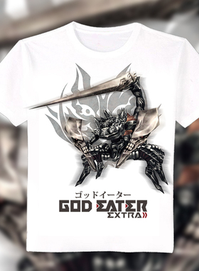 噬神者2 GodEater 狂怒解放 铁骑 动漫T恤 休闲白T 宽松痛T 定制