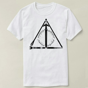 Geeky Hallows Harry Potter哈利波特Tee Shirt圆领半袖T恤成人