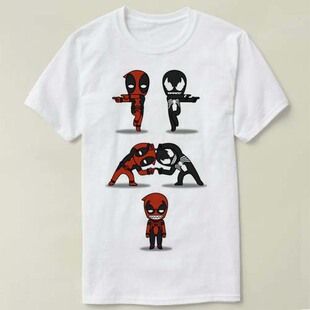 spiderman蜘蛛侠Deadpool死侍Marvel漫威T- Shirt半袖定制T恤成人