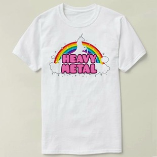 HEAVY METAL Funny Unicorn  Rainbow  DIY Tee 半袖 T-Shirt T恤