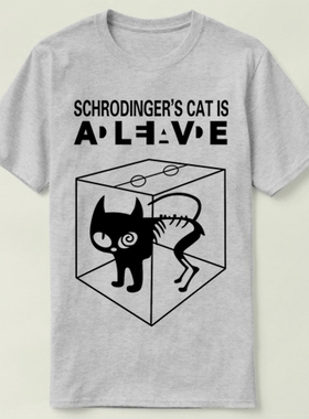 Physics 物理 schrödinger cat 薛定谔的猫 定制tee T-Shirt T恤
