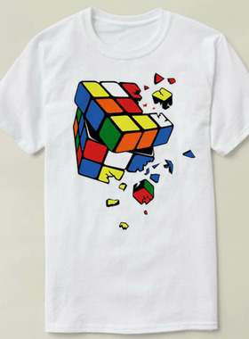Exploding Cube  Rubiks cube 魔方 DIY Tee T-Shirt T恤 半袖