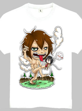 attack on titan T-shirt 进击的巨人 T恤 欧美潮流T恤 动漫T恤