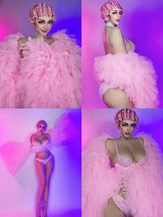 莎莎家0812情人节七夕夜店舞蹈队partyGogo大气粉色百老汇演出服