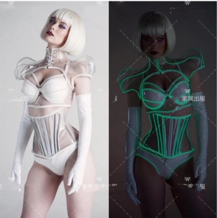 莎莎家科幻透明未来战士led盔甲酒吧gogo演出服舞队ds歌手dj夜店
