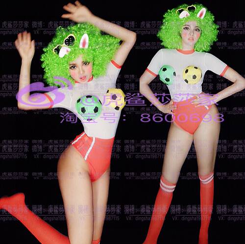 虎鲨夜店酒吧DS歌手DJ舞蹈队GOgO拉拉队糖果色七彩足球宝贝演出服