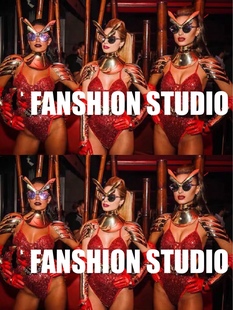 莎莎家跨年圣诞红色神奇女侠系列gogo演出服女气氛巡场舞蹈队服装