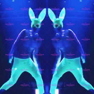 虎鲨家夜店酒吧歌手DJ外籍模特EDM电音派对男GOGO荧光绿色演出服