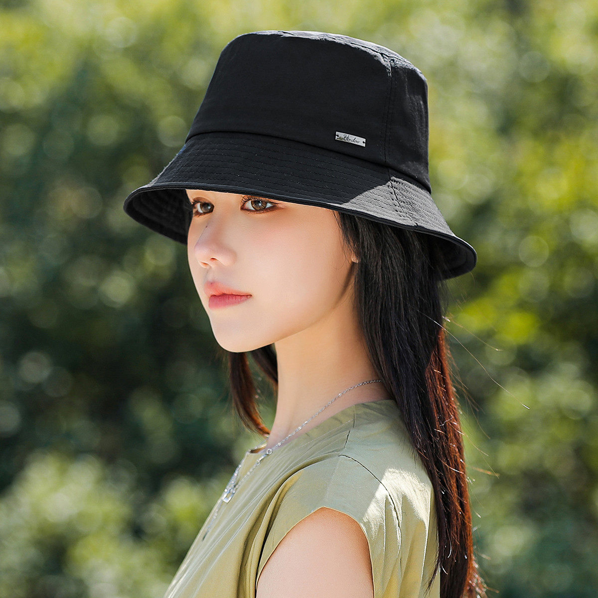 宏达速干透气显脸小防晒渔夫帽女图片
