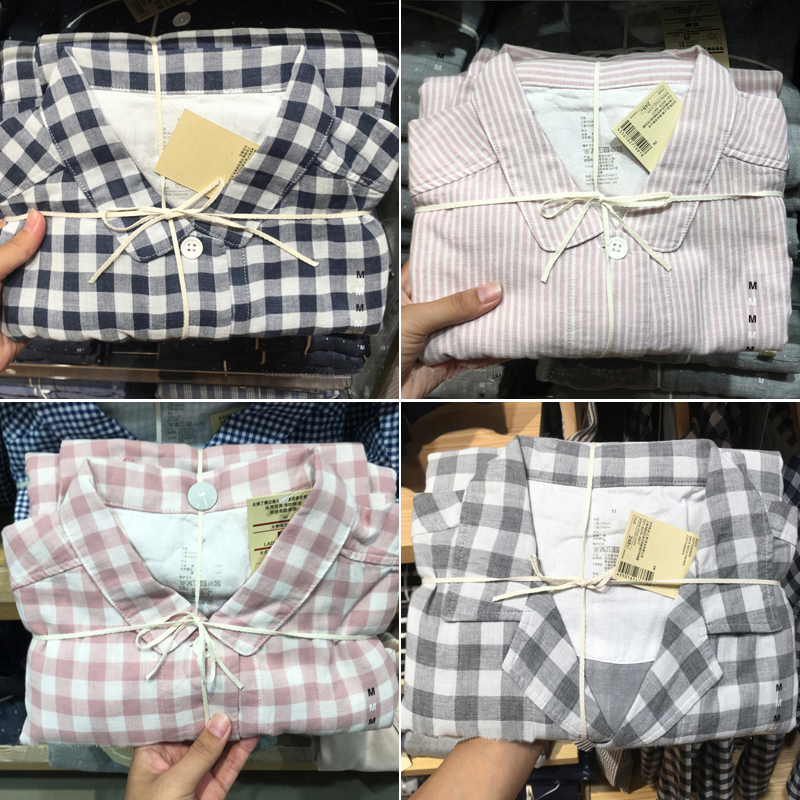 双层沙纯棉睡衣棉情侣