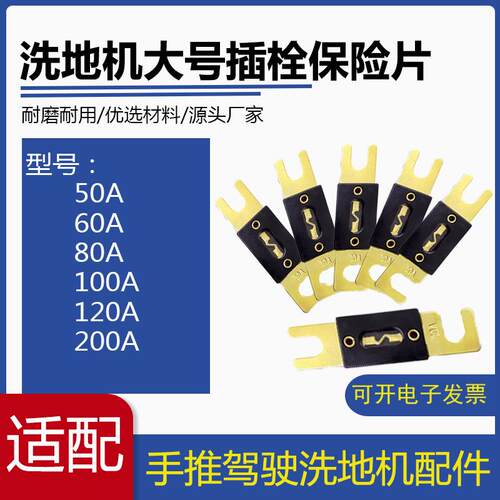 洗地机保险片保险丝洗地车扫地车50A60A80A100A120A200A保险片