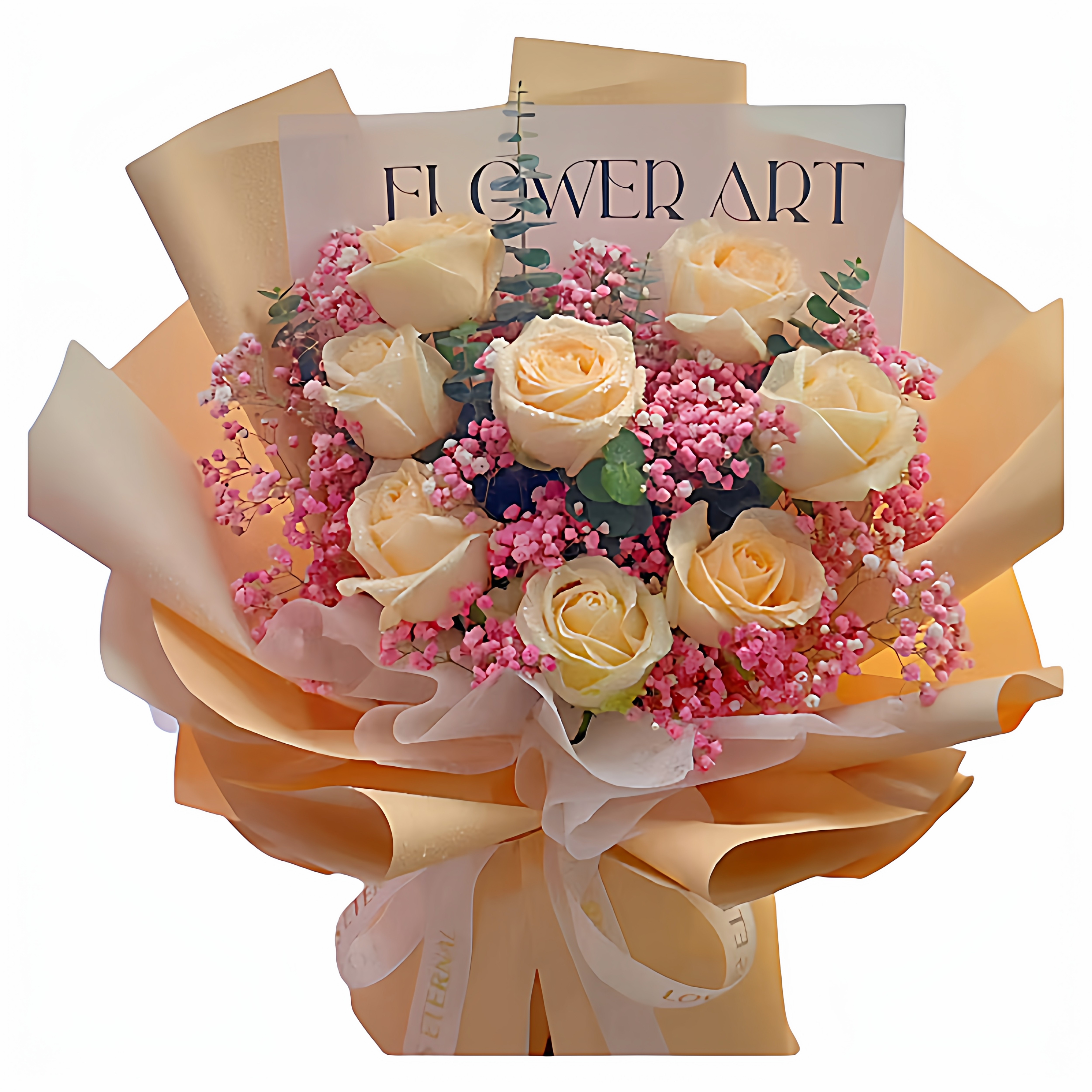 爱人生日香槟玫瑰鲜花束吉林辽源市通化白山长春四平松原同城配送